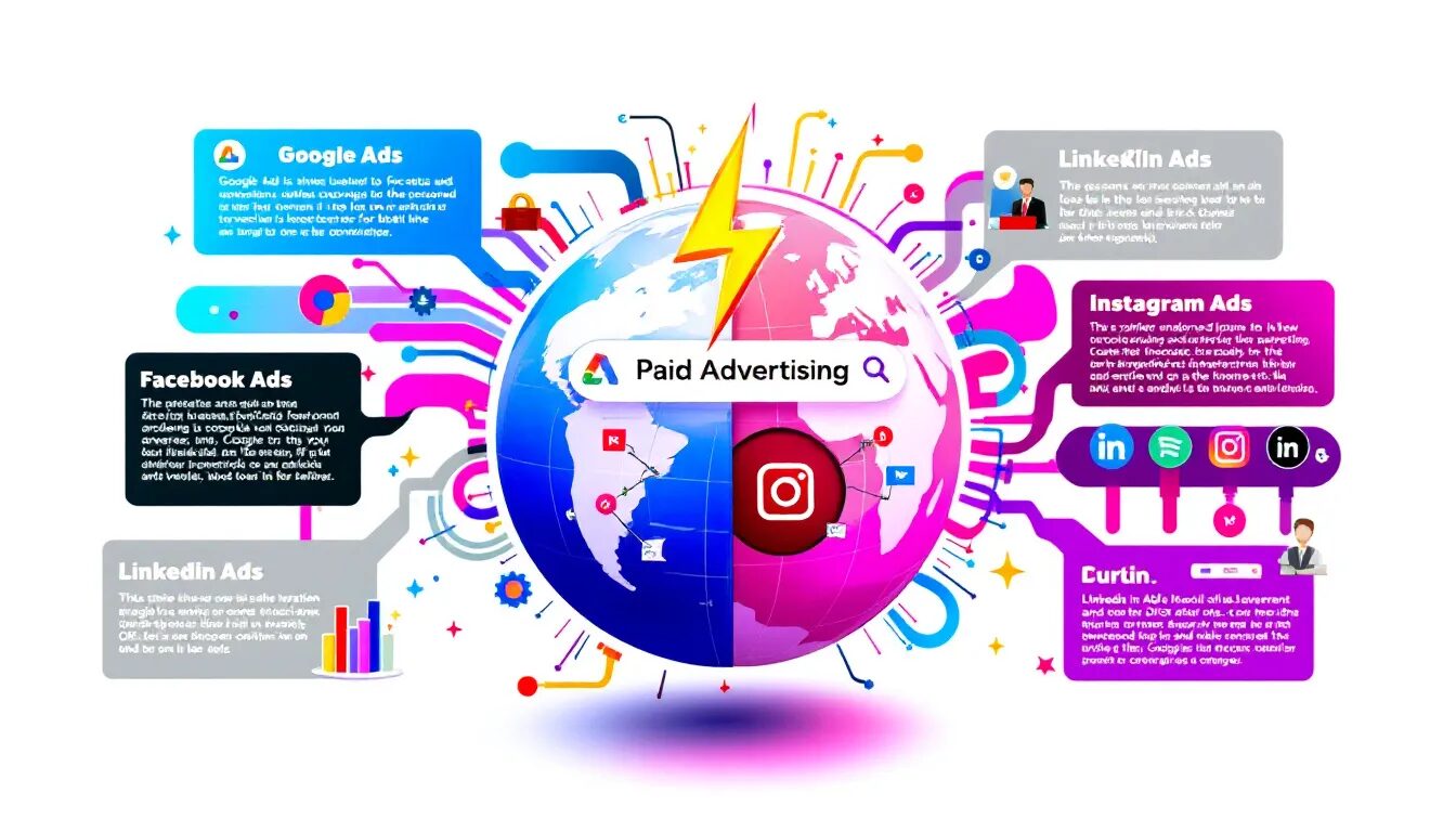 A visual representation of paid advertising strategies for online businesses.